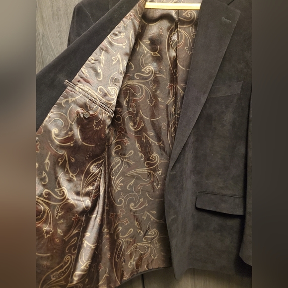 Ralph Lauren 46L Men's Corduroy Blazer Jacket Brown Paisley print lining EUC - Picture 3 of 9